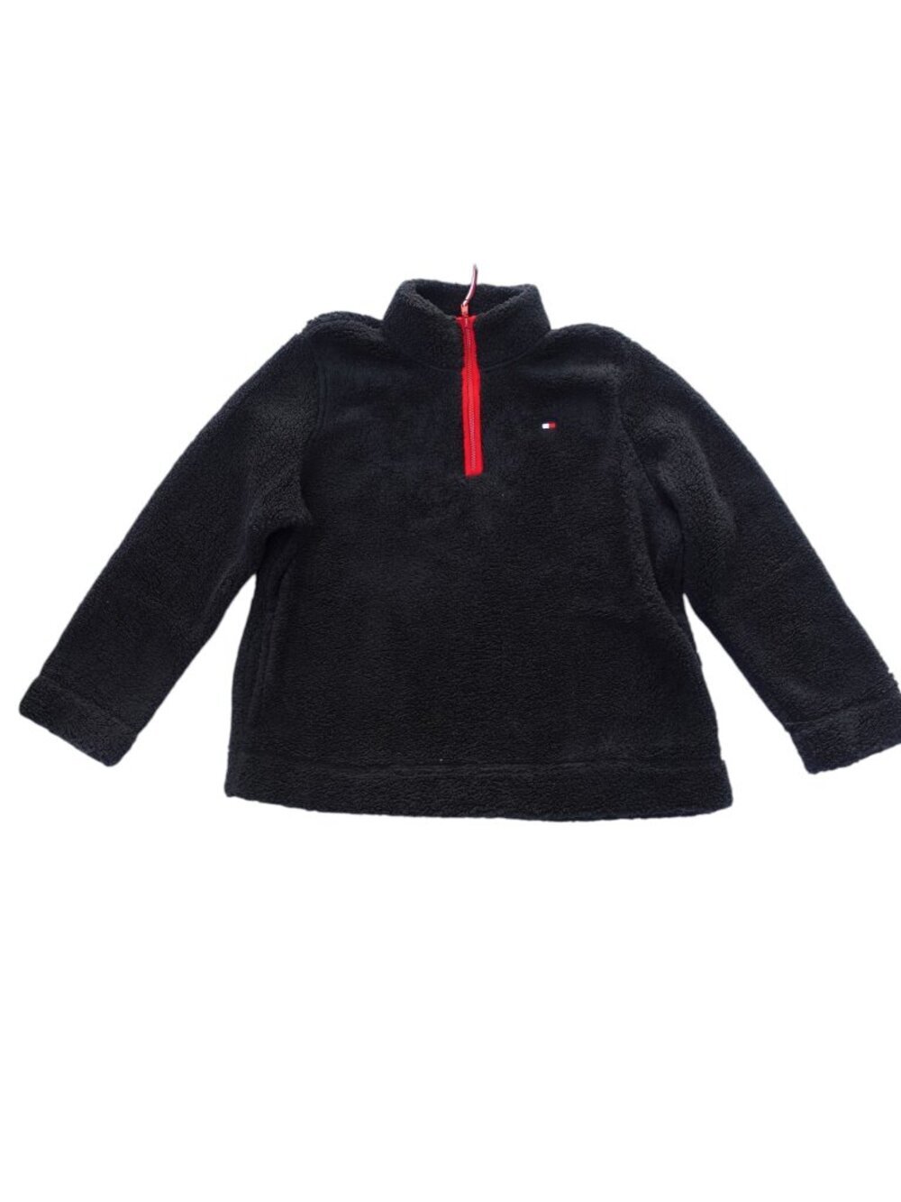 Tommy Hilfiger Women's Sherpa 1/4 Zip Pullover Jacket in Black size XL NWT